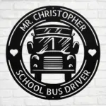 Personalized School Bus Metal Sign